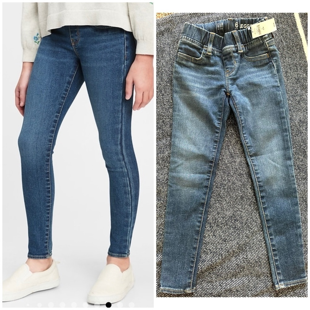 GAP NWT Kids Pull-on Jeggings with Max Stretch - medium wash - 6 slim